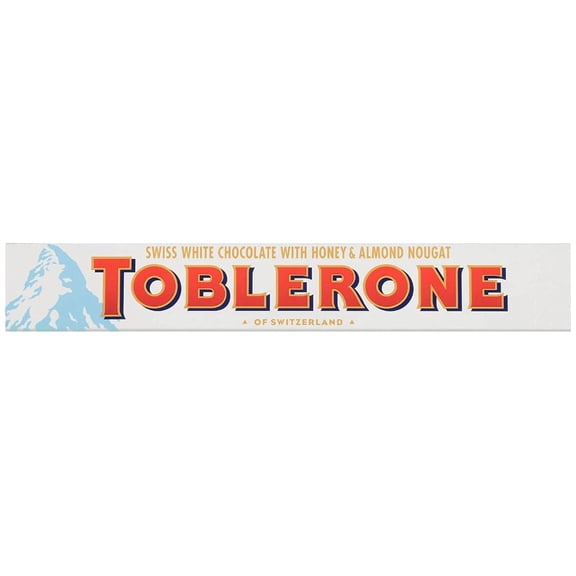 Toblerone Swiss White Chocolate Bar with Honey & Almond Nougat, 3.52 Ounce - Pack Of 6