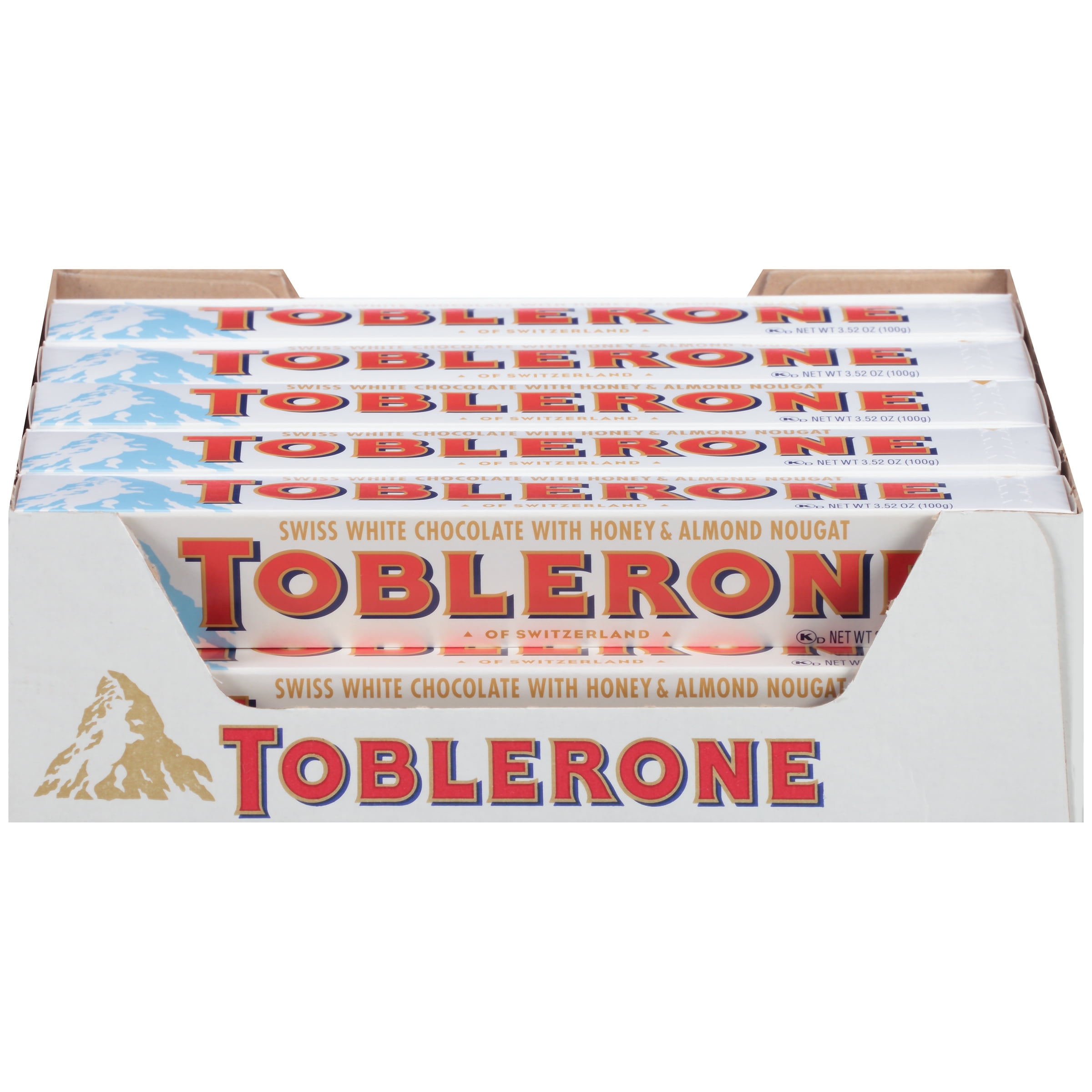 Toblerone, Swiss White Chocolate Bars, 3.52 Oz, (Pack of 20)