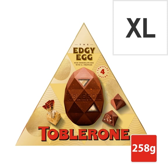Toblerone The Edgy Egg Milk Chocolate With Truffles 258g, Imported from Britain