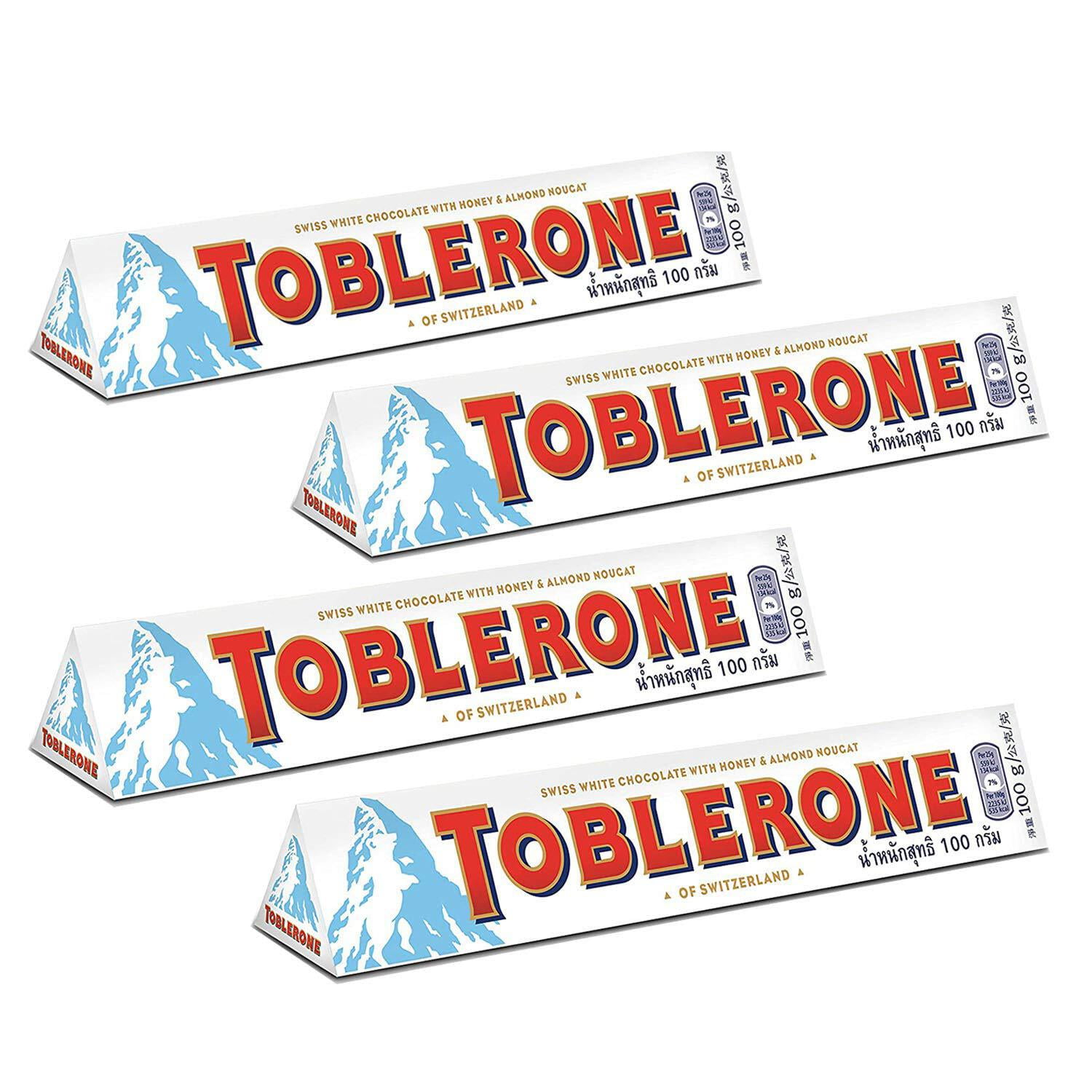 Toblerone White Chocolate With Honey  Almond Nougat, 100G (Pack Of 2)
