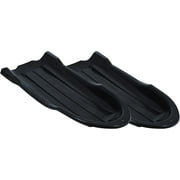 Toboggan Snow Sled for Kids and Adults, 46" Heavy Duty Plastic Open Back Slider with Handles and Hole for Pull Ropes- Ropes Excluded Kid and Adult Winter Fun, Black, 2 Pack, by Superio