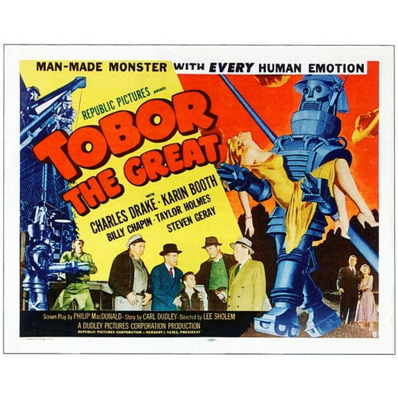 Tobor The Great Bottom Center: Billy Chapin On 'Style B' Half-Sheet Poster Art 1954 Movie Poster Masterprint