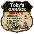 thumbnail image 1 of Toby's Garage Shop Rates Sign Gift 8x12 Metal Sign 211110019486, 1 of 1