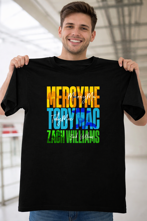 TobyMac MercyMe Zach Williams 2024 Tour Music Band Retro Unisex T-Shirt V40971, for men & women, up to size 5XL