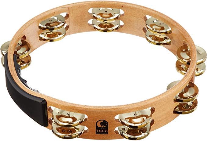 Toca Acacia Tambourine with Brass Jingles 10 in.