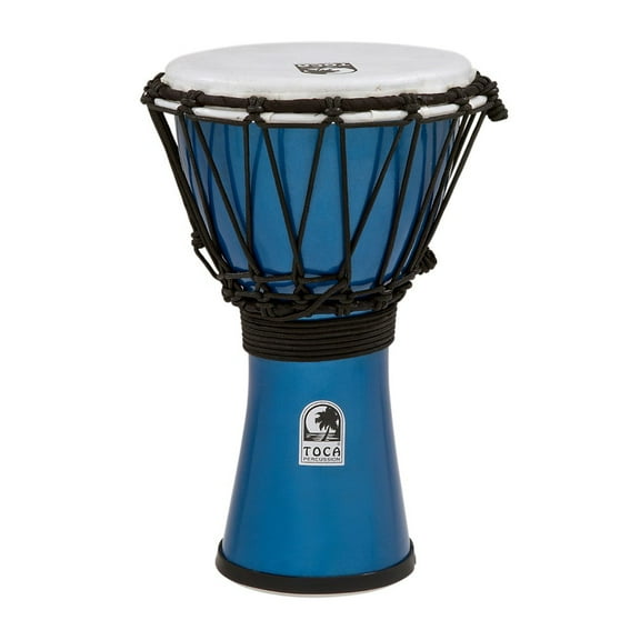 Toca TFCDJ-7MB 7 in. Freestyle Colorsound Djembe, Metallic Blue