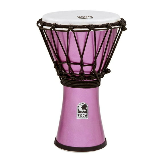 Toca TFCDJ-7MV 7 in. Freestyle Colorsound Djembe, Metallic Violet