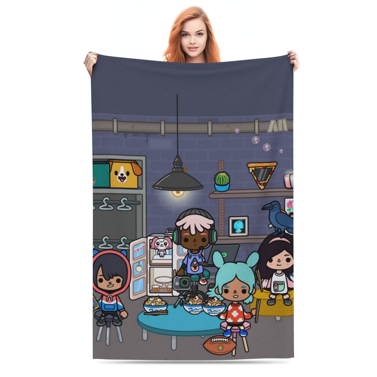 Toca Boca House Soft Blanket Fuzzy Fleece Antipilling Flannel Throw