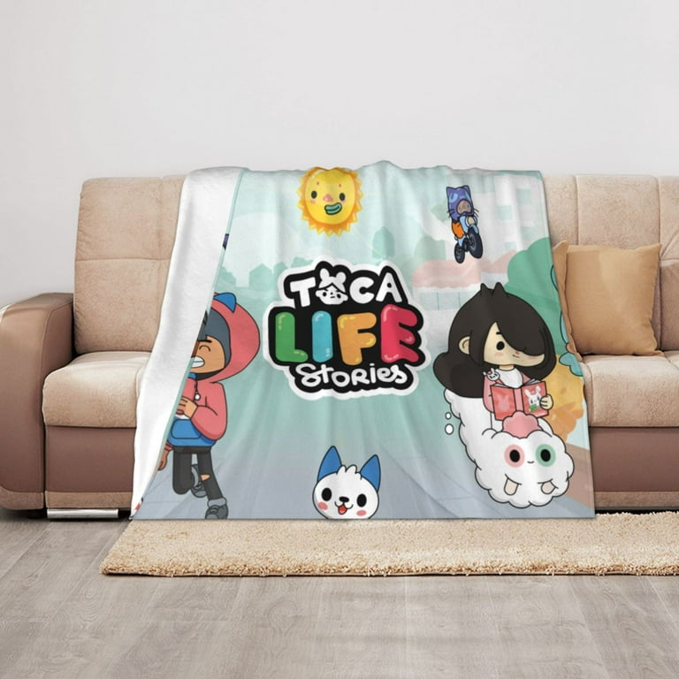 Toca Boca Life Building A Story Throw Blanket Soft Cozy Fuzzy Flannel Blanket Decor Bed Blanket Gift 50x40in For Adult Teen Kids
