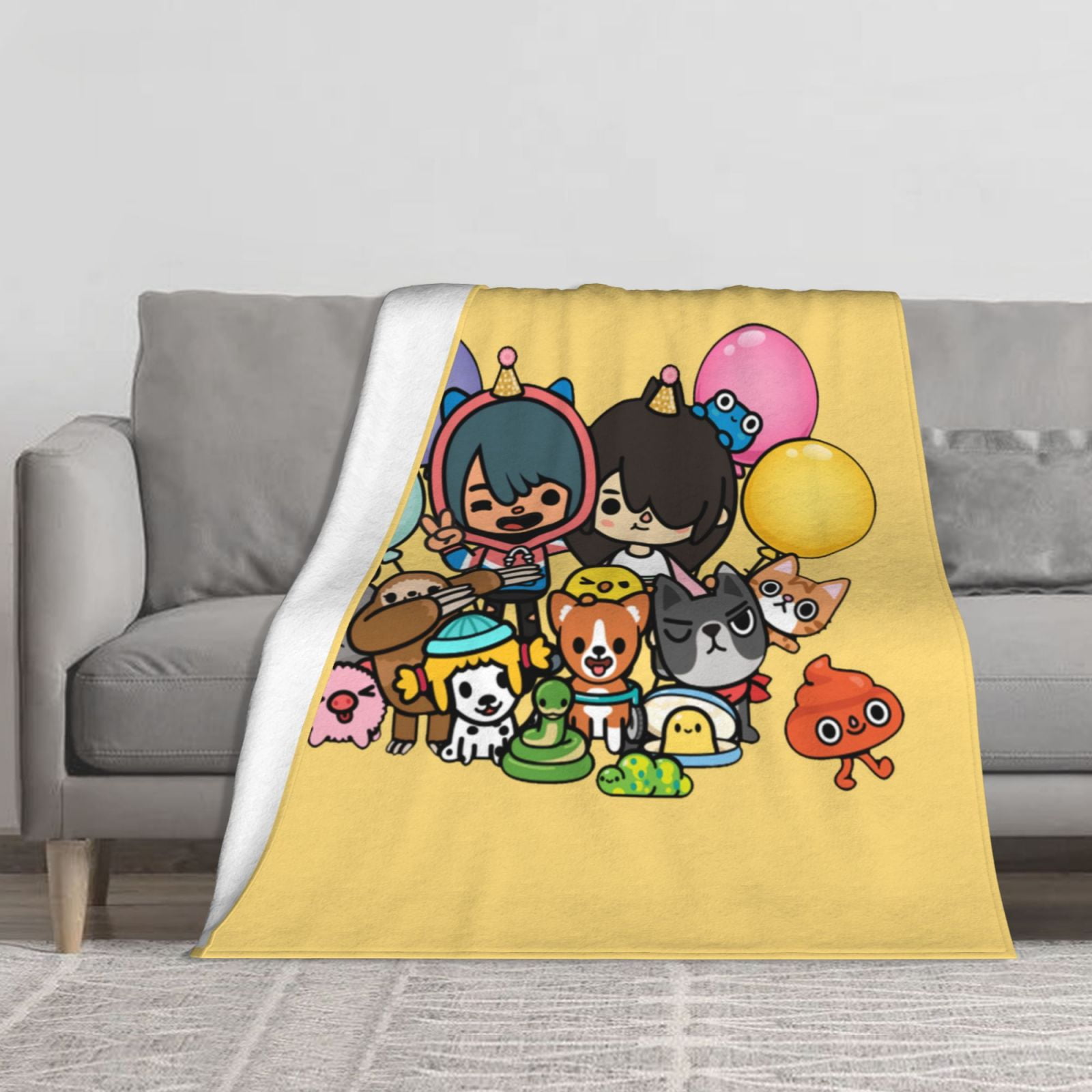 Toca Boca Life Party Blanket Luxury Soft Fuzzy Flannel Fleece Throw