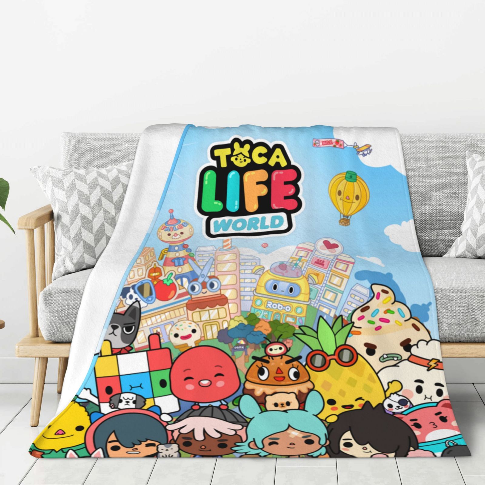 Toca Boca Life World Thick Blanket Cozy Soft Fuzzy Antipilling Flannel
