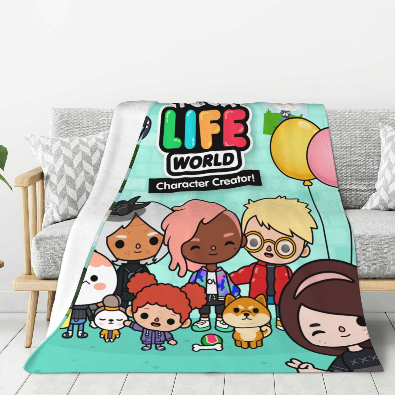 Toca Boca Life World Thick Blanket Cozy Soft Fuzzy Antipilling Flannel