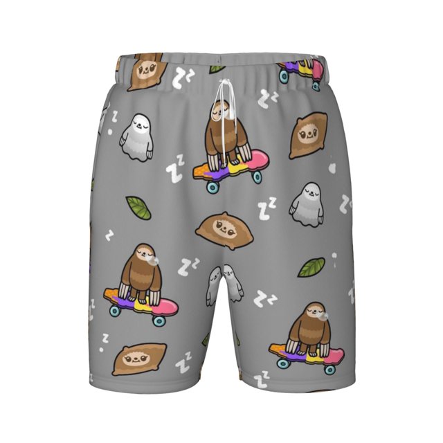 Toca Boca Sloth Teen Swim Trunks Summer Beach Board Shorts Double