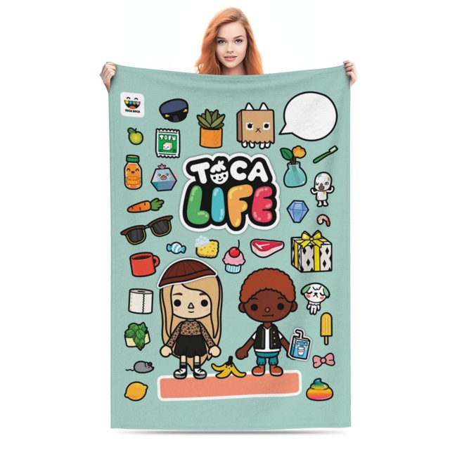 Toca Boca Soft Blanket Fuzzy Fleece Antipilling Flannel Throw Blanket