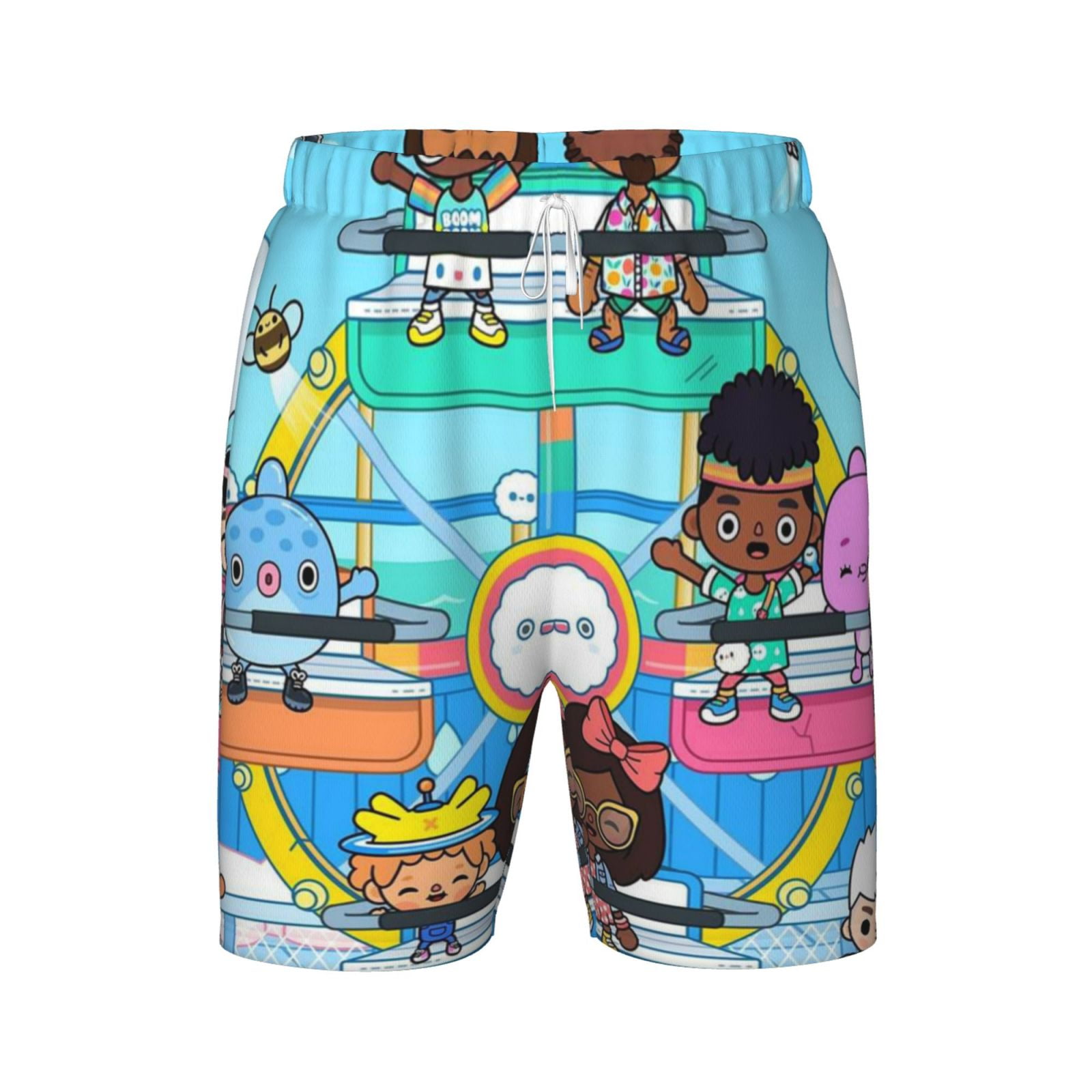 Toca Boca Teen Swim Trunks Summer Beach Board Shorts Double Layered