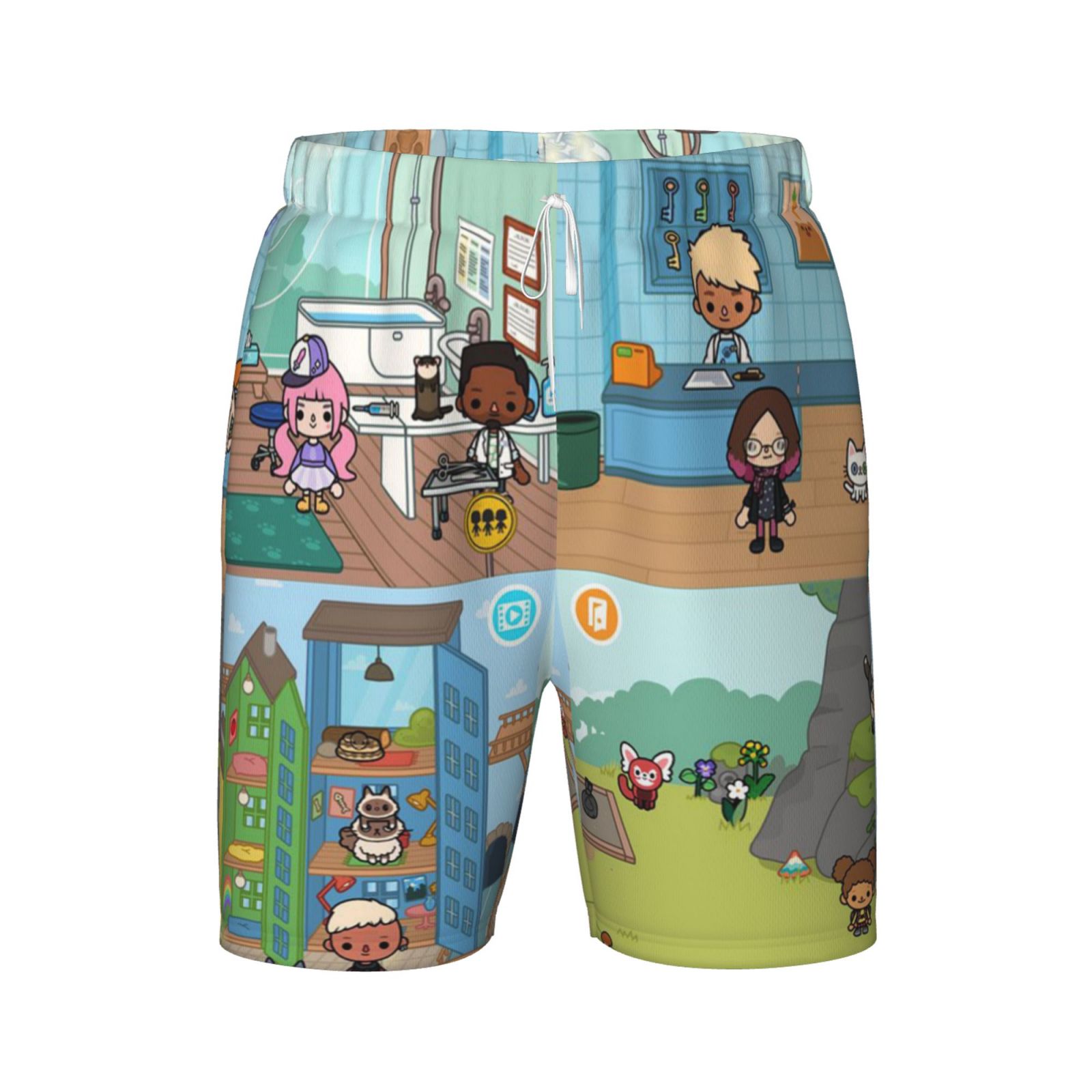 Toca Boca Teen Swim Trunks Summer Beach Board Shorts Quick Dry Bathing