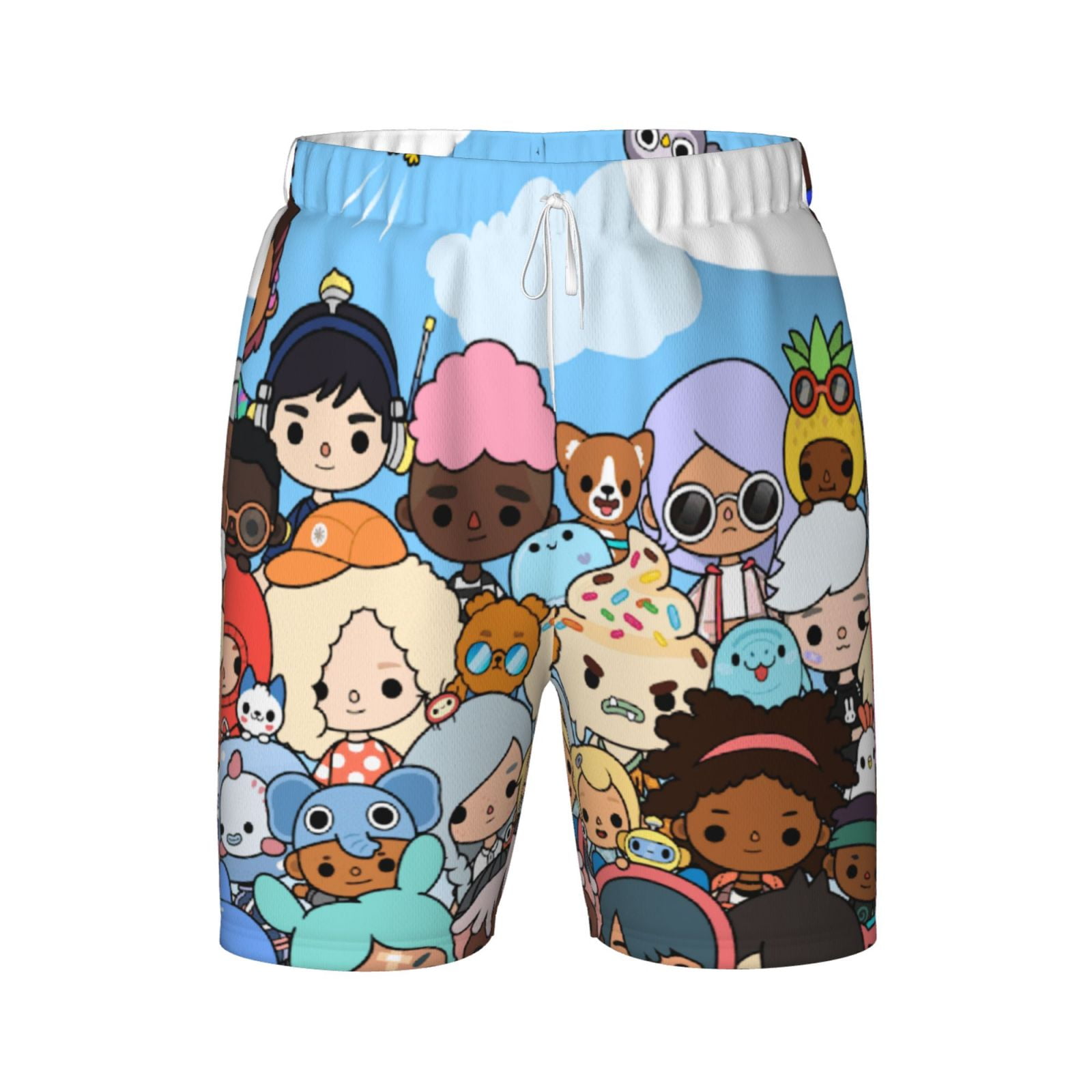 Toca Boca World Teen Swim Trunks Summer Beach Board Shorts Double