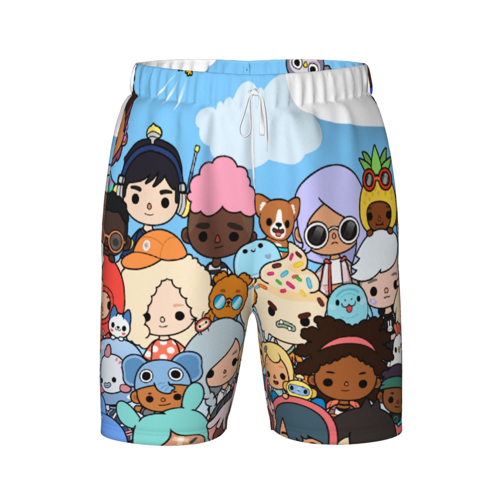 Toca Boca World Teen Swim Trunks Summer Beach Board Shorts Quick Dry