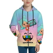 Toca Life Boca World Creat Teenager Hoodies Shirt Zipper Sweatshirts Hooded Hoody Clothes Coat For Boys Girls