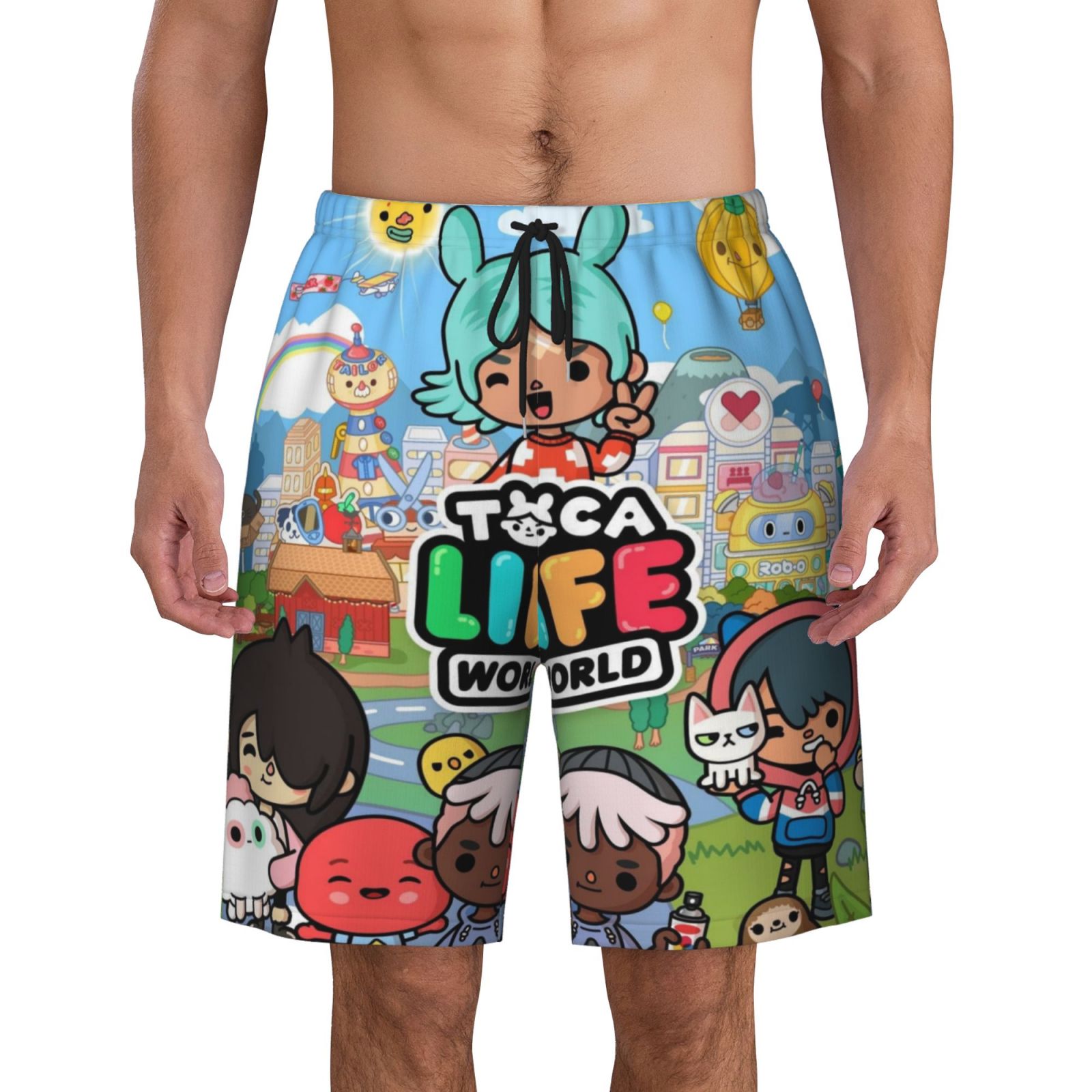 Toca Life World Boys Swim Trunks Quick Dry Swim Shorts Kids Bathing