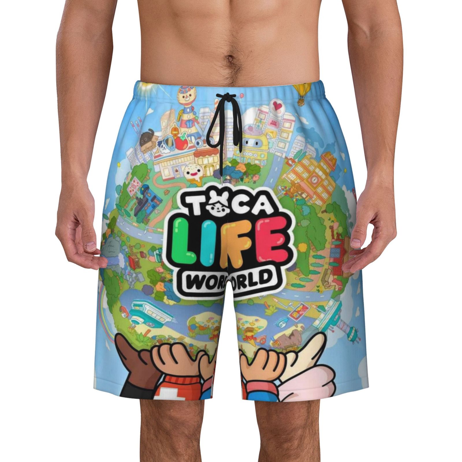 Toca Life World Boys Swim Trunks Quick Dry Swim Shorts Kids Bathing