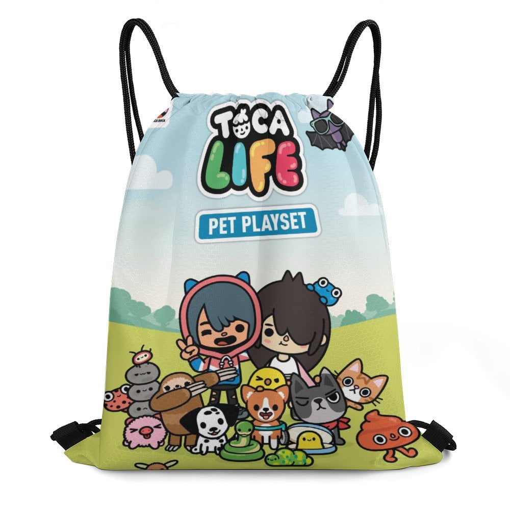 Toca Life World Drawstring Backpack Sports Gym Sackpack Water Resistant ...