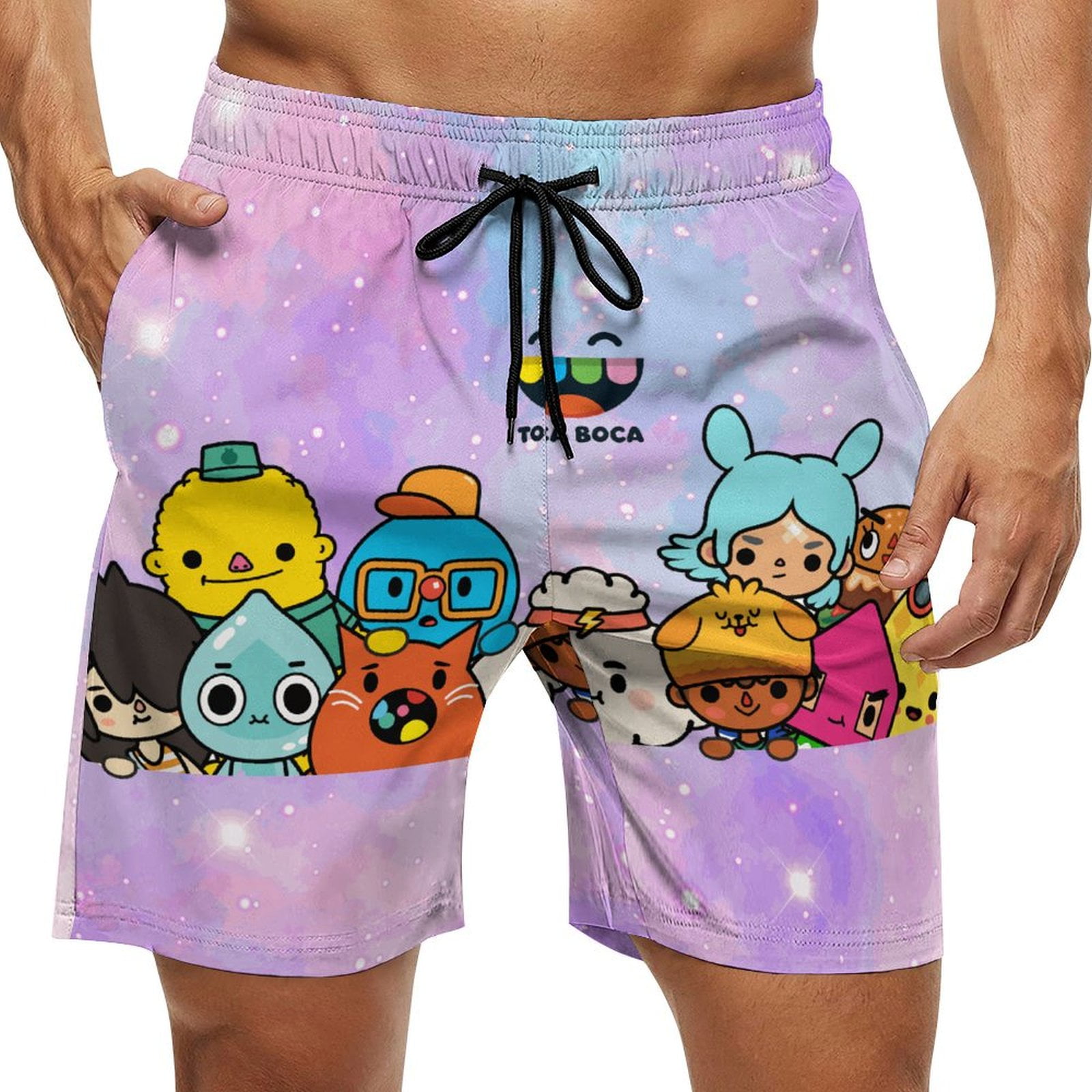 Toca Life World Mens Board Shorts Quick Dry Swim Trunk Lightweight Soft