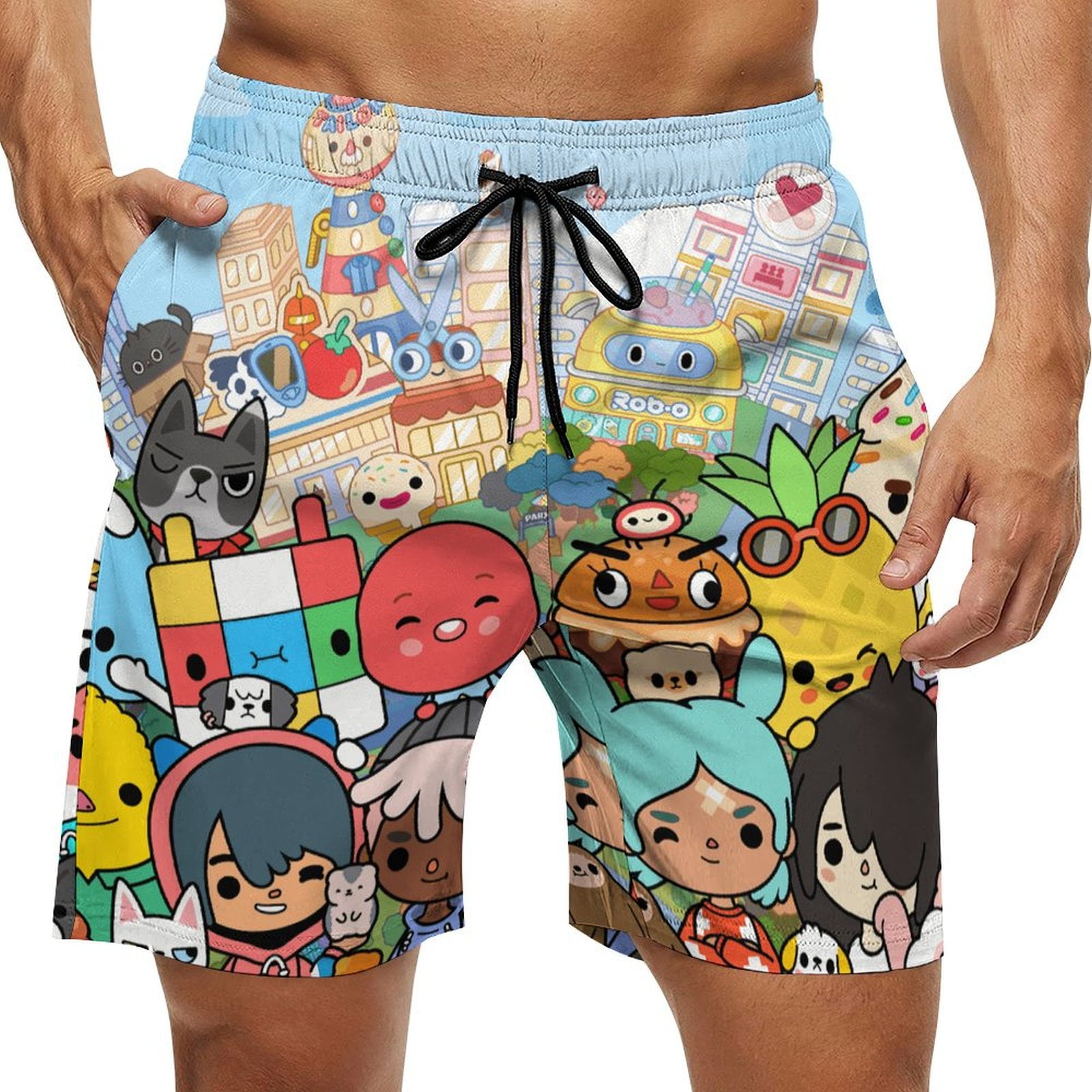 Toca Life World Mens Board Shorts Quick Dry Swim Trunk Lightweight Soft