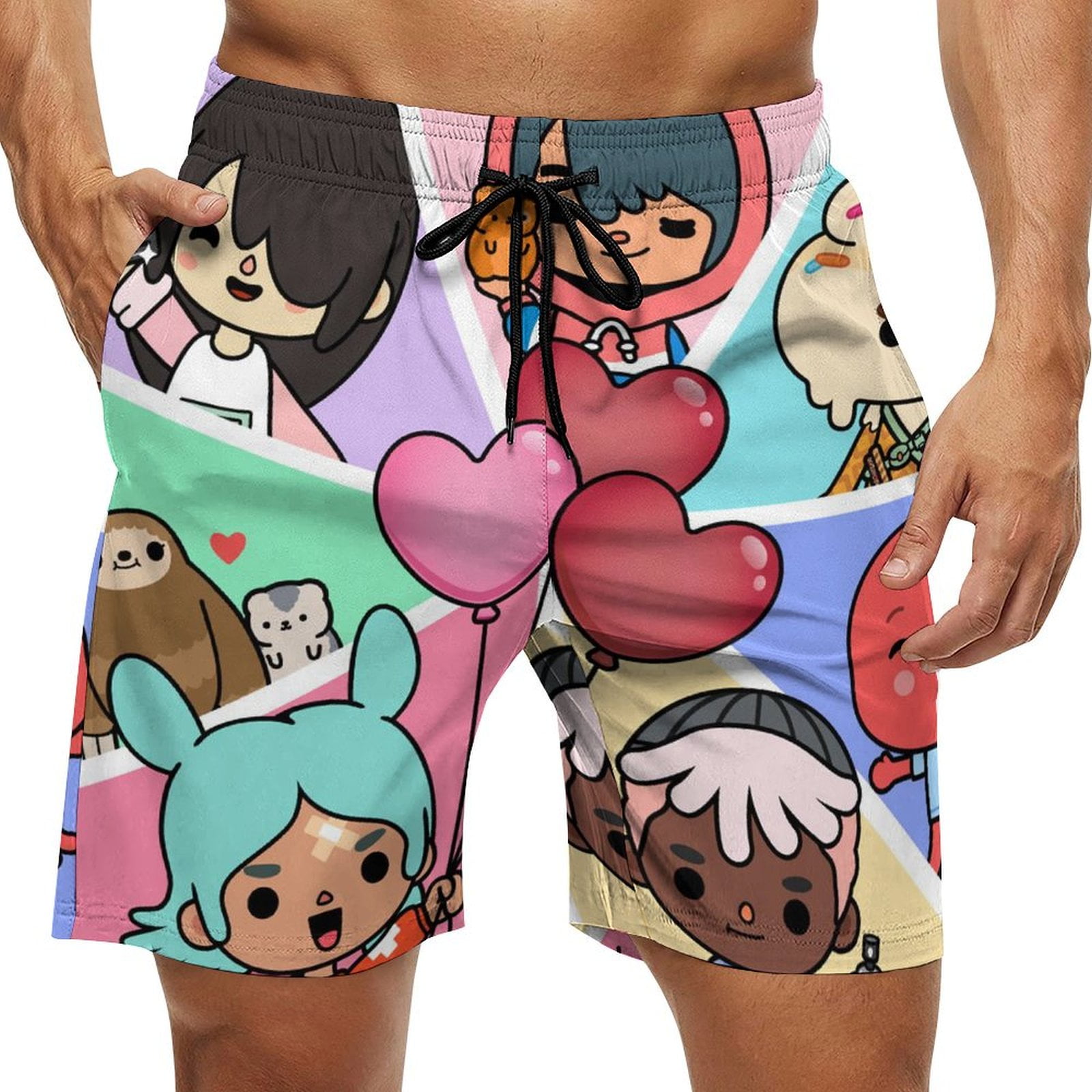 Toca Life World Mens Board Shorts Quick Dry Swim Trunk Lightweight Soft