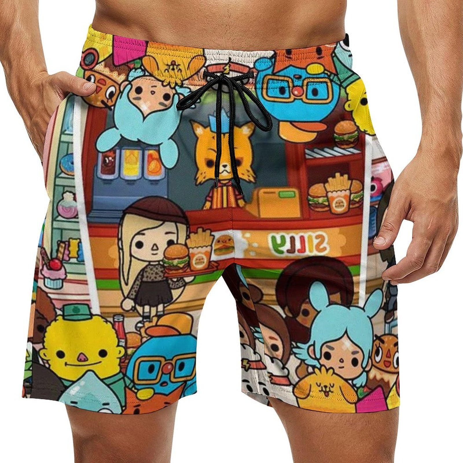 Toca Life World Mens Board Shorts Quick Dry Swim Trunk Lightweight Soft