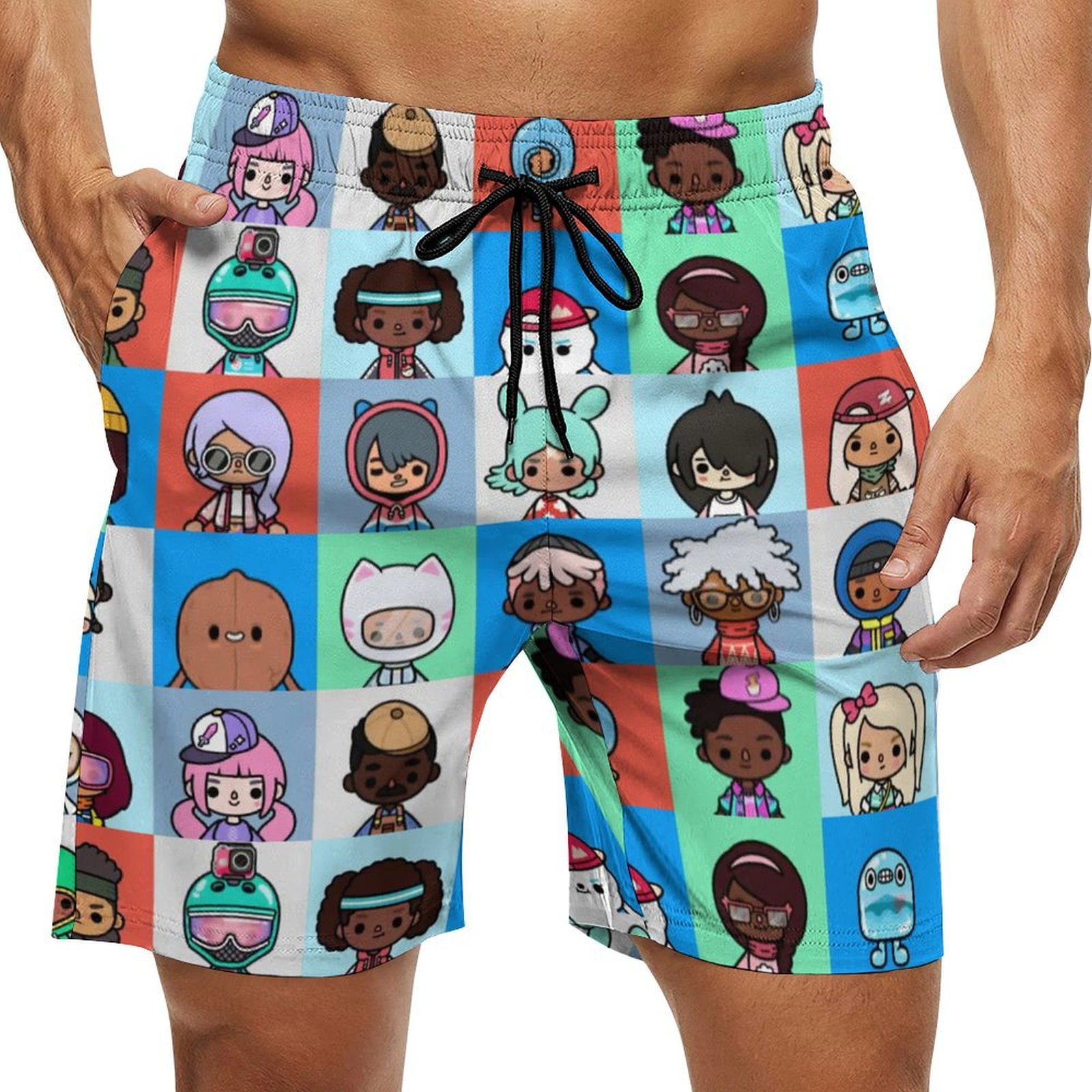 Toca Life World Mens Board Shorts Quick Dry Swim Trunk Lightweight Soft