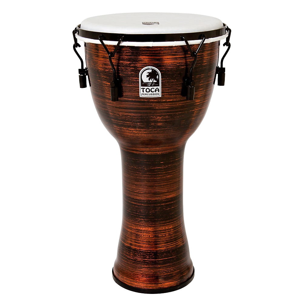 Toca Freestyle II 9-Inch Djembe - Copper Spun Finish, Rope Tuned, Synthetic Head