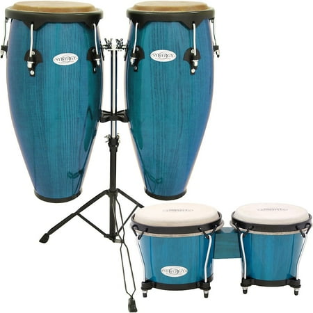 Toca Synergy Conga Set with Stand and Bongos Blue