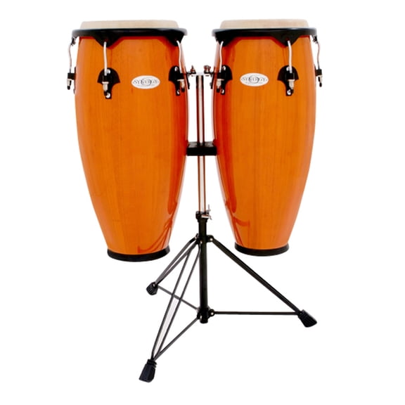 Toca Synergy Series Wood Conga Set with Stand Amber