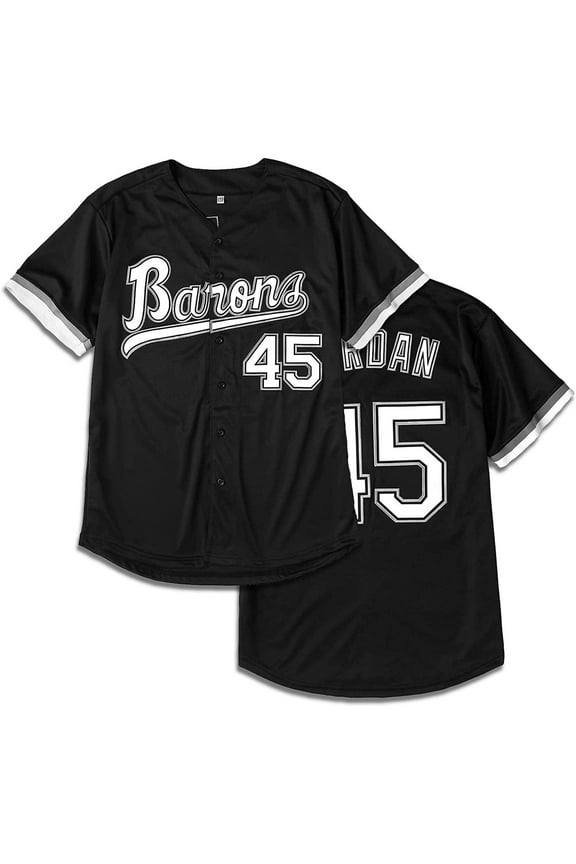 Birmingham Barons Michael Jordan 45 Baseball Jersey, Black, Extra Large