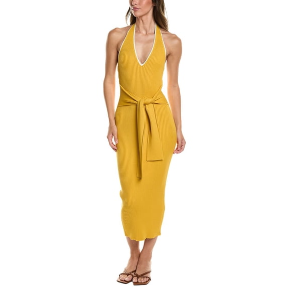 Toccin womens Allegra Halter Midi Dress, m, Yellow
