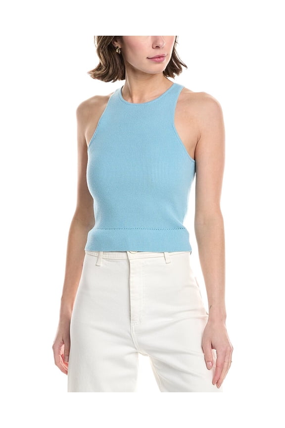 womens Avery Racer Tank, l, Blue