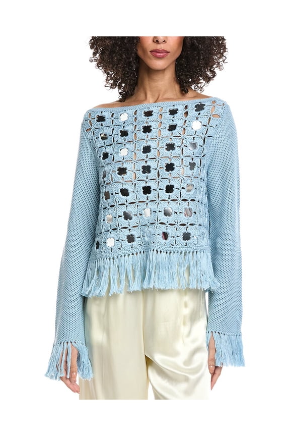 womens Camilla Mirror Top, s, Blue