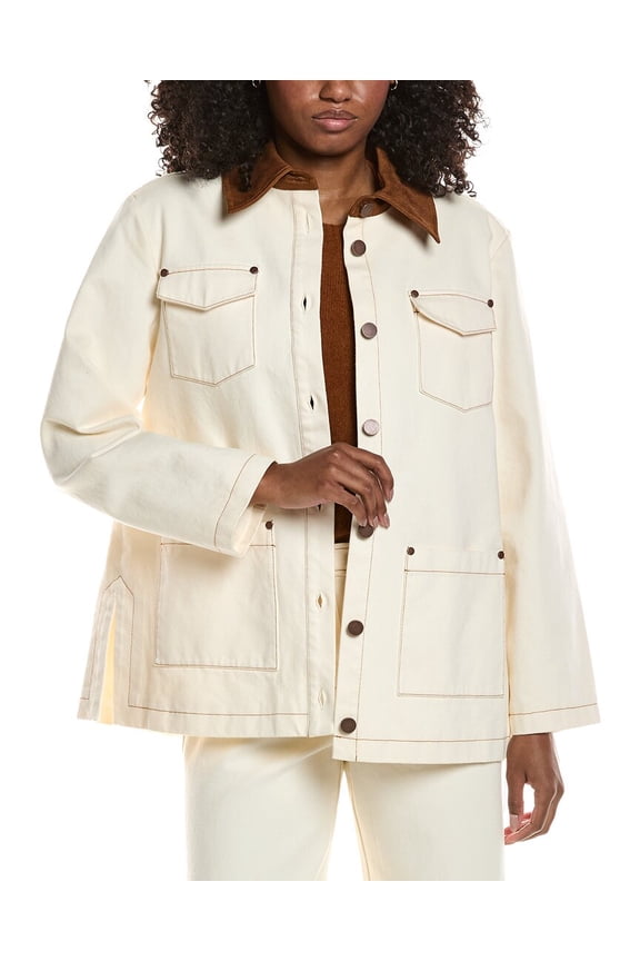 womens Dean Jacket, l, Beige