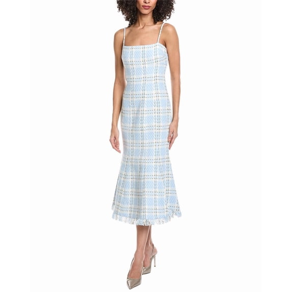 Toccin womens Josephine Sculpted Midi Dress, 4, Blue