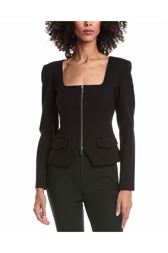 womens Koda Zip Front Top, 0, Black