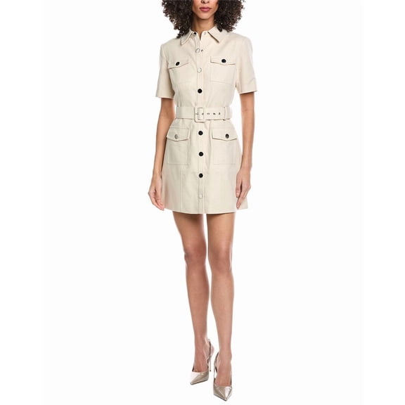 Toccin womens Lydia Snap Front Dress, 12, White