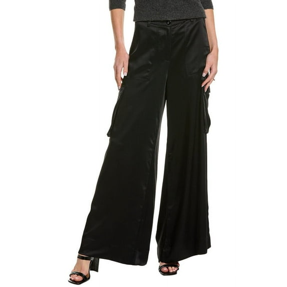 Toccin womens Maia Satin Cargo Pant, 6, Black