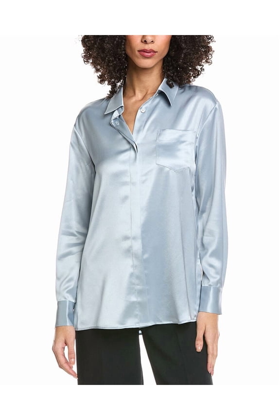 womens Riley Boyfriend Shirt, m, White