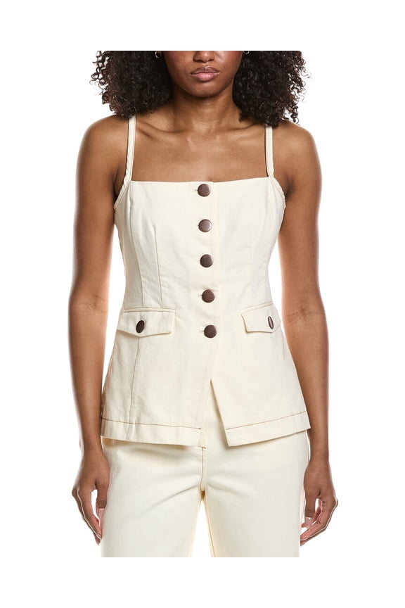 womens Roxy Vest, 0, Beige