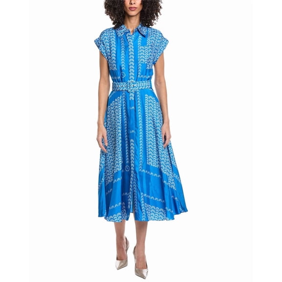 Toccin womens Serena Rolled Shirt Dress, 4, Blue