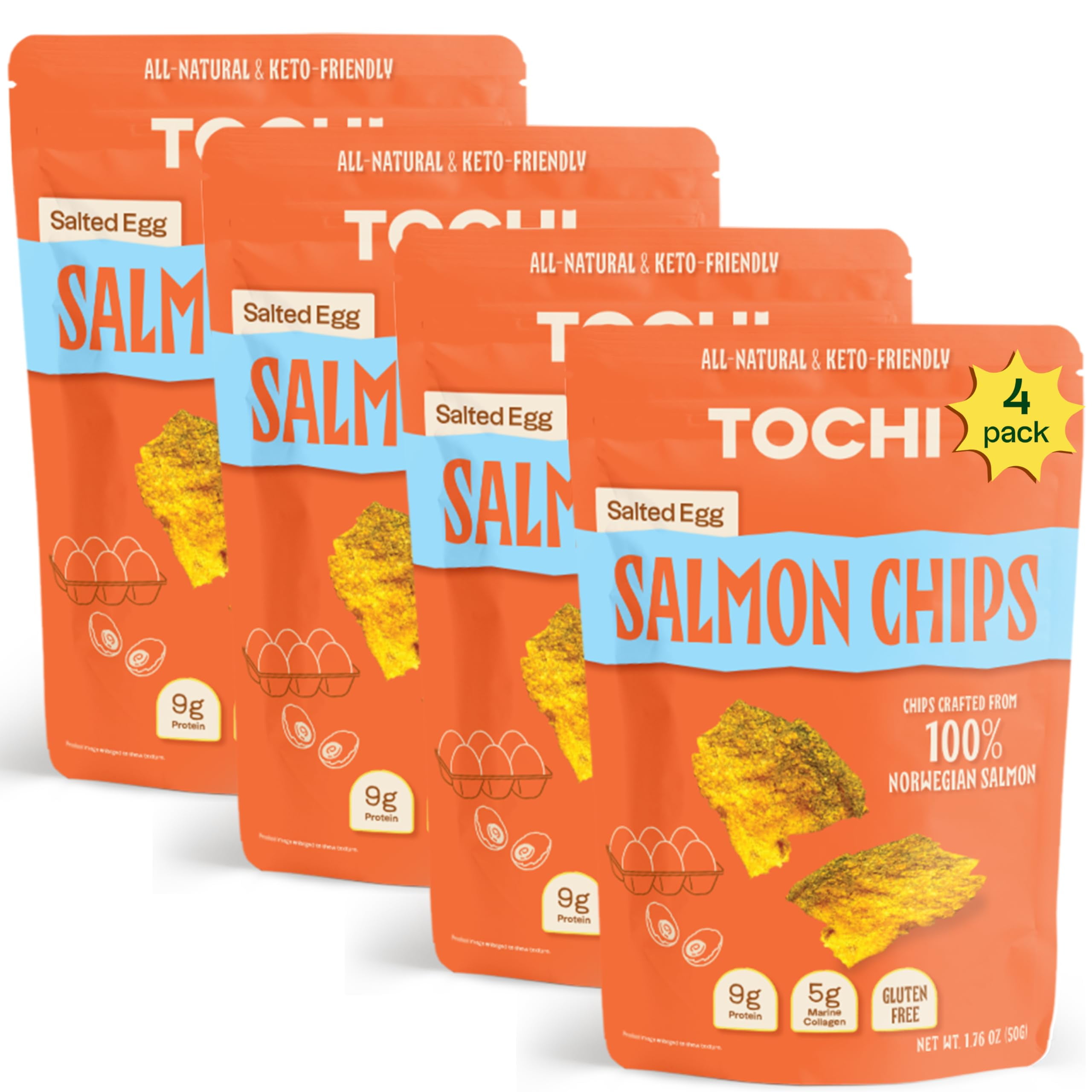 Tochi Norwegian Salmon Skin JMS2 Chips Healthy, Premium, Low Gluten
