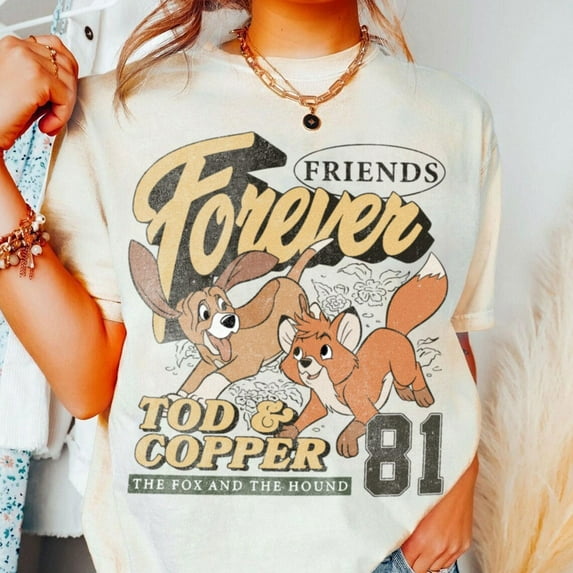 Tod and Copper The Fox and the Hound Comfort Color T-Shirt, Valentine Gift, Trending Unisex Tee, Disneyland Vacation Trip Family Gift 2025,Ivory color,size L