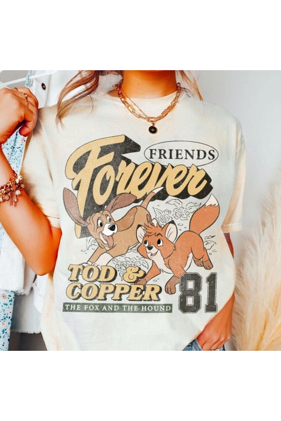 Tod and Copper The Fox and the Hound Comfort Color T-Shirt, Valentine Gift, Trending Unisex Tee, Disneyland Vacation Trip Family Gift 2025