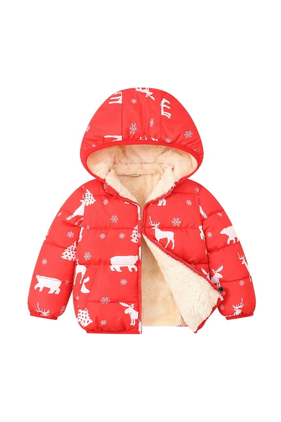 Tod_dler Little G_irl B_oy Winter Hooded Coat Lined Down Jacket for 2-6T K_ids